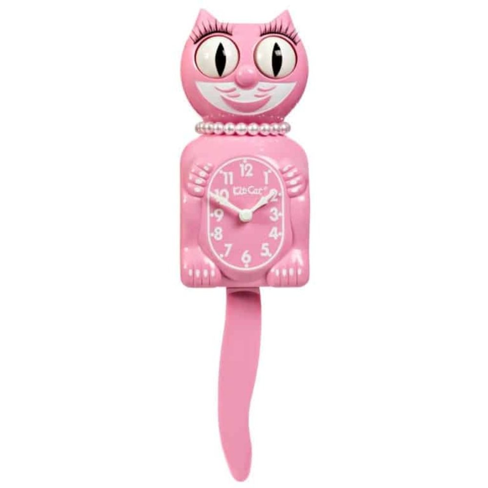 Pink Satin Lady Kit Cat Klock clock